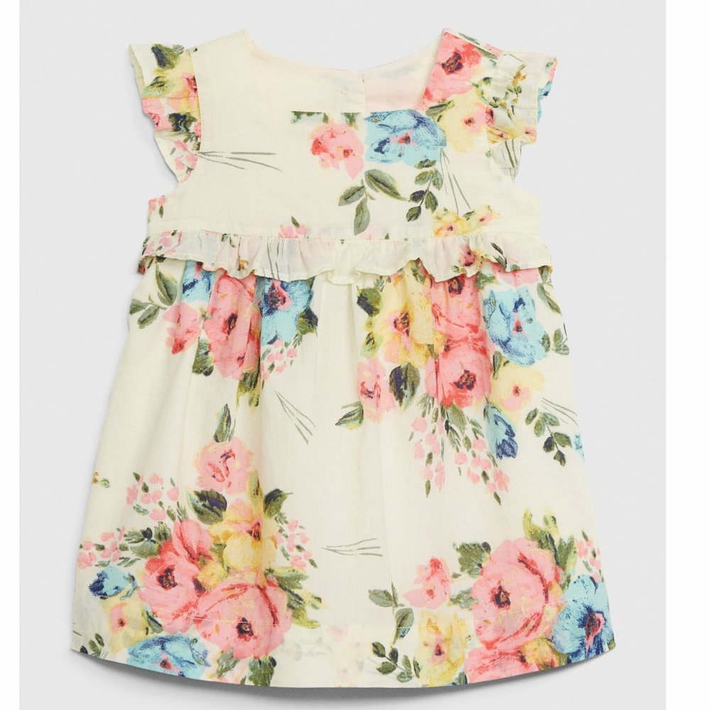 Baby Gap Ivory Floral Ruffle Dress 580505